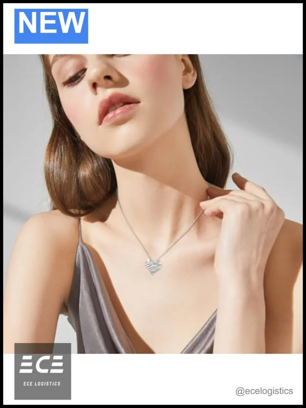 925 Sterling Silver Heart Cross Necklace Double Layer Pendant Jewelry Gift